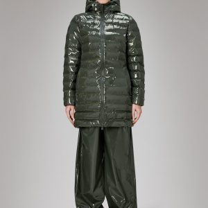 Lohja Long Puffer Curve Jacket - Swamp
