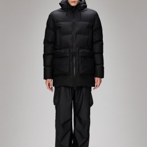 Alta Long Puffer Cargo Jacket - Black