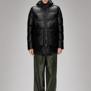 Alta Long Puffer Cargo Jacket - Black Grain