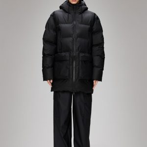 Alta Long Puffer Cargo Jacket - Black
