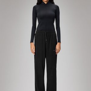 Addis Fleece Pants Wide - Black