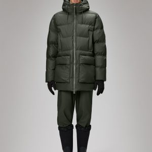 Alta Long Puffer Cargo Jacket - Green