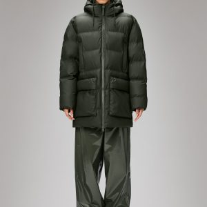 Alta Long Puffer Cargo Jacket - Green